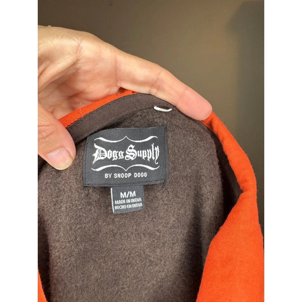 Dogg Supply by Snoop Dogg Mens‎ Brown Orange Paisley Logo Hoodie Sweatshirt M